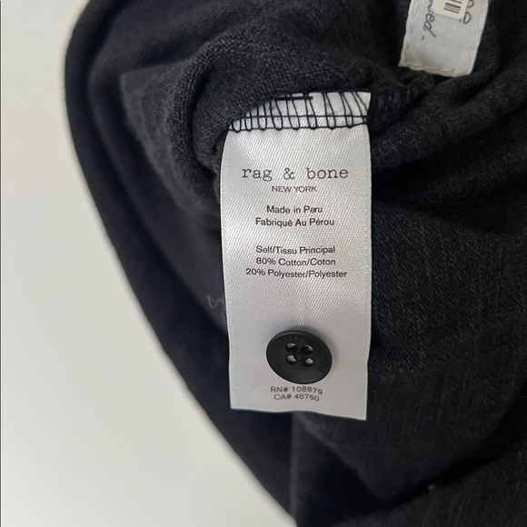 Rag & Bone Polo Shirt Black Gray Size Large Men’s Short Sleeve Cotton Logo - Picture 7 of 7